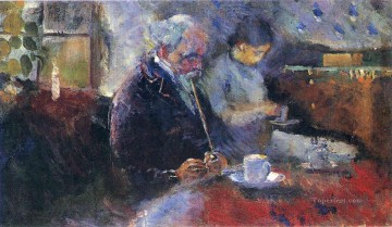  Edvard Obras - En la mesa de café 1883 Edvard Munch